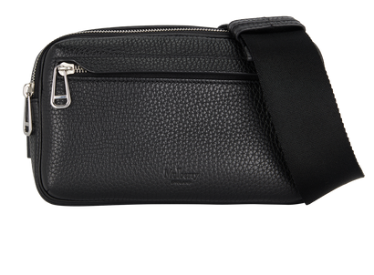 Postman's Buckle Reporter, &pound;275, Handbags, Black, Leather, Front view